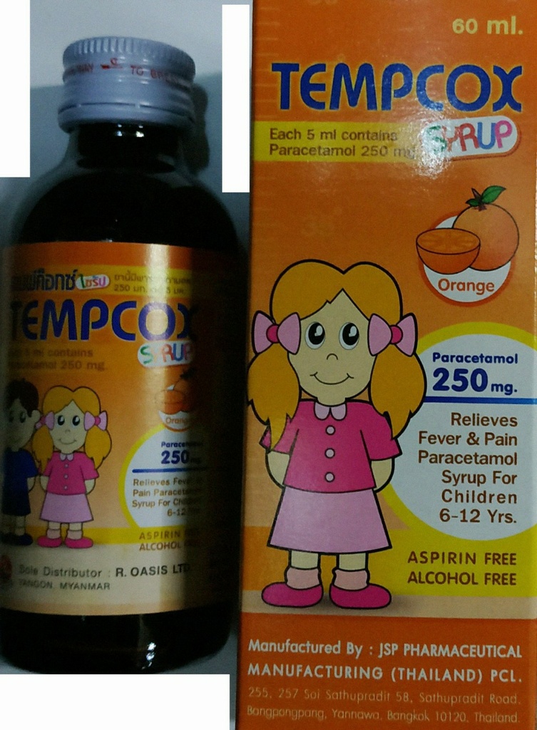 Tempcox 250mg Syr 60ml(bot)(Orange,Grap)
